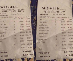 Ra quán uống cafe chơi, khách toát mồ hôi cầm hóa đơn 4 triệu