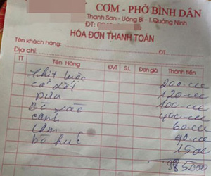 200.000 đồng một đĩa thịt luộc ở nhà hàng bình dân