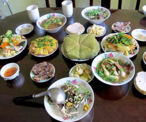 Mâm cỗ cúng rằm tháng Giêng đầy đủ