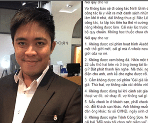 Phát sốt với bảng nội quy "chuối không tưởng" dành cho vợ của anh chồng hot blogger
