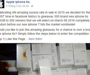 Facebook lại rộ chiêu lừa trúng xe tiền tỉ hay iPhone 6S