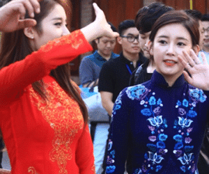 T-ara mặc áo dài, tạo dáng chụp ảnh khiến fan Việt điêu đứng