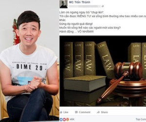 Trấn Thành đăng đàn tố hành động chụp lén là "vô nhân"