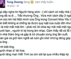 Sao Việt đau lòng, thương nhớ trước sự ra đi của nhạc sĩ Thanh Tùng