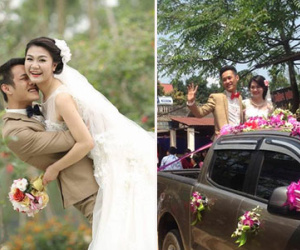 Cặp đôi đình đám với màn rước dâu bá đạo bằng xe “lưng trần”