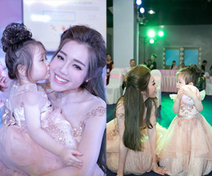 Elly Trần đưa con gái xinh xắn đi sự kiện