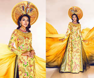 Khả Trang mang mấn vàng ròng đi thi quốc tế