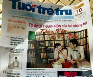 Tấm thiệp mời cưới độc đáo đậm chất báo chí gây bão mạng