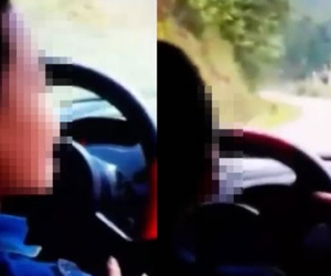 Phẫn nộ người mẹ cho con trai cầm lái ô tô trên đường đèo