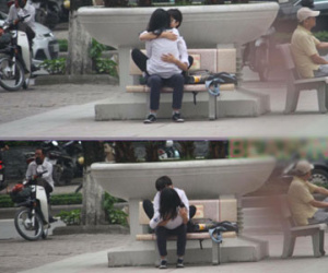 Hà Nội: Đôi học sinh ôm hôn "đắm đuối" trong tư thế nhạy cảm giữa chốn đông người