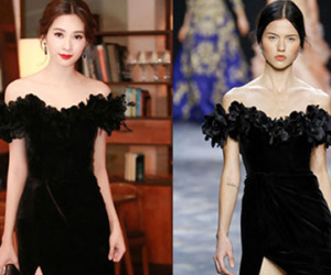 Lê Thanh Hòa bị nghi thiết kế váy nhái cho Hoa hậu Thu Thảo