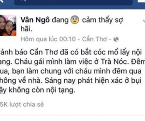 Hàng loạt tin đồn bắt cóc, mổ nội tạng ở Cần Thơ