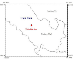 Động đất 4,7 độ richter tại Điện Biên, gây rung lắc mạnh