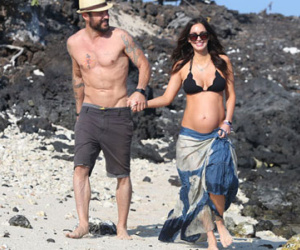 Megan Fox hạnh phúc khoe bụng bầu bên chồng cũ