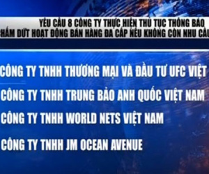 Yêu cầu 8 công ty đa cấp làm thủ tục chấm dứt hoạt động