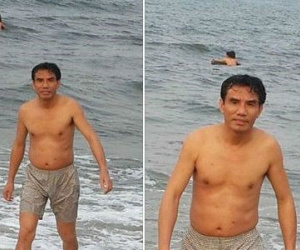 Chủ tịch thị xã Cửa Lò tắm biển