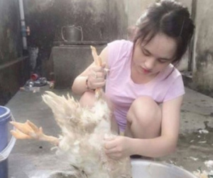 Dân mạng truy tìm "Cô gái làm lông vịt xinh nhất Vịnh Bắc Bộ"