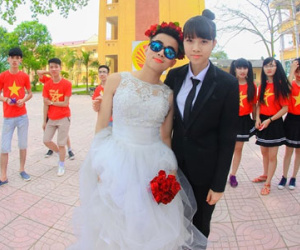 Teen Bắc Giang hoán đổi giới tính trong ảnh đám cưới kỷ yếu