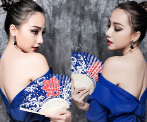 Băng Di khoe lưng trần gợi cảm