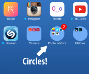 Mẹo tạo thư mục hình tròn trên iOS chỉ cần đổi hình nền