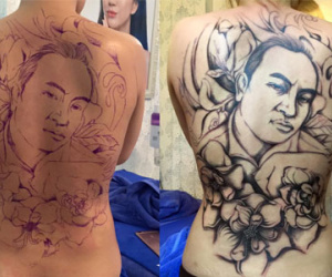Cô vợ xăm hình chồng kín lưng vì... sợ bị ghen