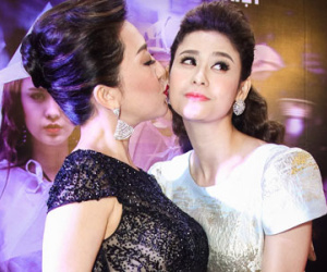MC Kỳ Duyên hôn Trương Quỳnh Anh trên thảm đỏ ra mắt phim