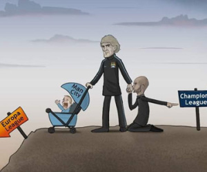 "Guardiola cúi xin Pellegrini đừng đẩy Man City xuống Europa League"