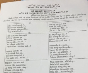 Đề thi Luật bằng thơ "độc" gây bão mạng