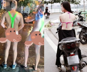Trời đã nóng, nhìn cảnh gái Việt trai Tây "mặc như không" càng thêm hốt hoảng