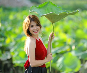 Giới trẻ Hà thành đội nắng tạo dáng với sen mất mùa