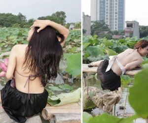 Thiếu nữ Hà thành "lăn lê bò toài" chụp ảnh cùng sen