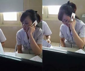 Nhân viên phòng khám sản BV Bạch Mai "nấu cháo" điện thoại trong giờ làm việc gây bức xúc