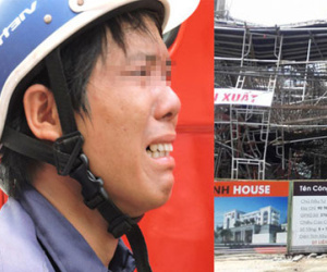 Vụ sập giàn giáo: Con trai khóc mẹ đang bị kẹt trong đống đổ nát