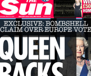 Báo The Sun của Anh kêu gọi người dân bỏ phiếu rời EU