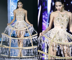Minh Triệu sexy với váy pha lê