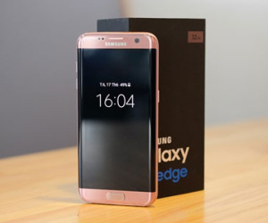 Mở hộp Galaxy S7 edge màu hồng chính hãng vừa bán ở VN