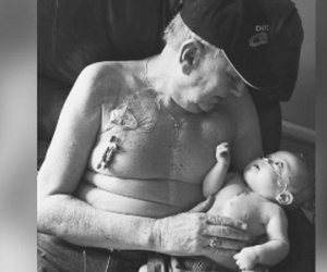 Bức ảnh hai ông cháu sau phẫu thuật tim gây xúc động