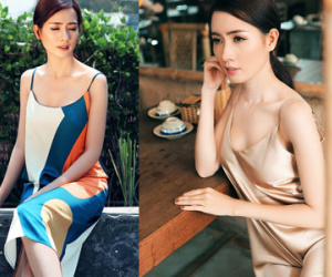 Phan Thị Mơ diện đầm hai dây khoe vai trần