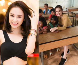 Angela Phương Trinh gây tranh cãi khi mặc váy ngắn đi giao lưu với học sinh