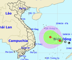 Áp thấp nhiệt đới trên biển Đông đang mạnh lên
