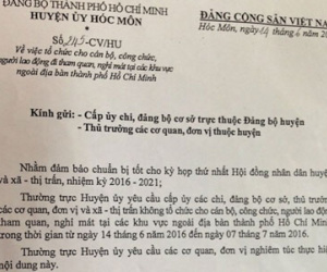 Huyện Hóc Môn cấm cán bộ đi nghỉ mát ngoài TP HCM?