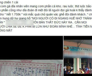 Bữa cơm trưa bình dân giá 2,5 triệu, thắc mắc còn bị quán dọa đánh