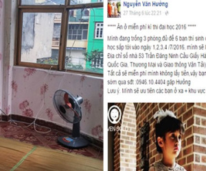 Hai chàng trai 9X mời sĩ tử ăn ở miễn phí mùa thi