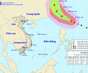 Thông tin mới nhất về siêu bão Nepartak trên Biển Đông