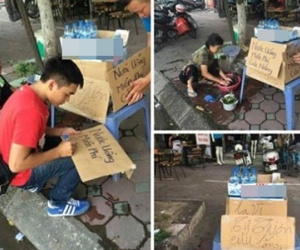 Cụ bà cung cấp nước miễn phí "cứu nắng" Hà Nội