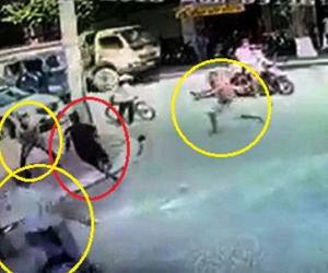 Video: Người dân giúp CSHS vây bắt cướp trên phố như phim hành động