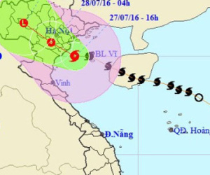 Bão Mirinae mạnh cấp 9 đang vào Thái Bình, Nam Định