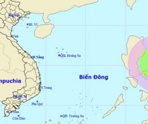 Áp thấp nhiệt đới hướng vào Biển Đông