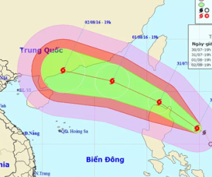 Bão Nida đang hướng vào Biển Đông