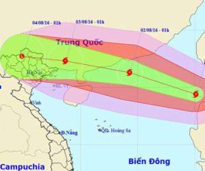 Bão Nida vào Biển Đông, Bắc Bộ sắp mưa to